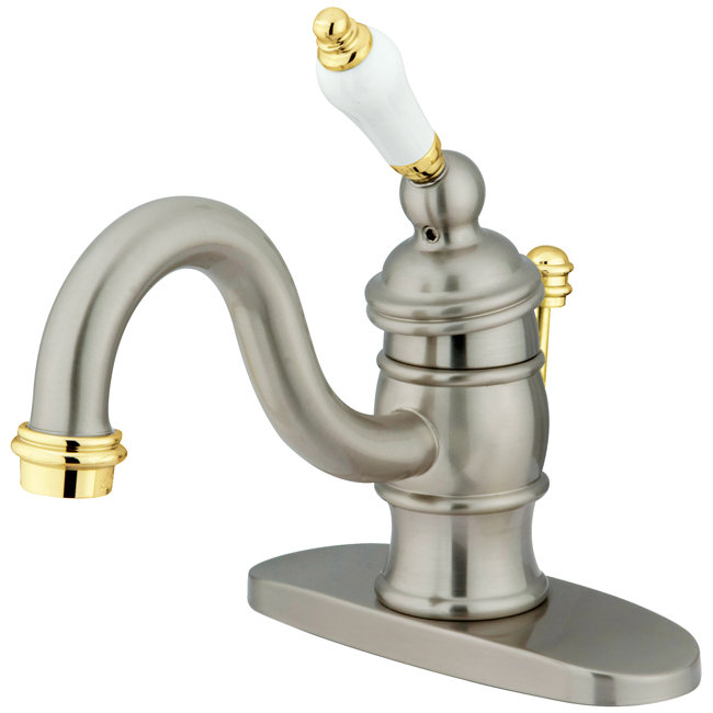 Elements of Design Vintage Single Hole Bathroom Faucet with Drain